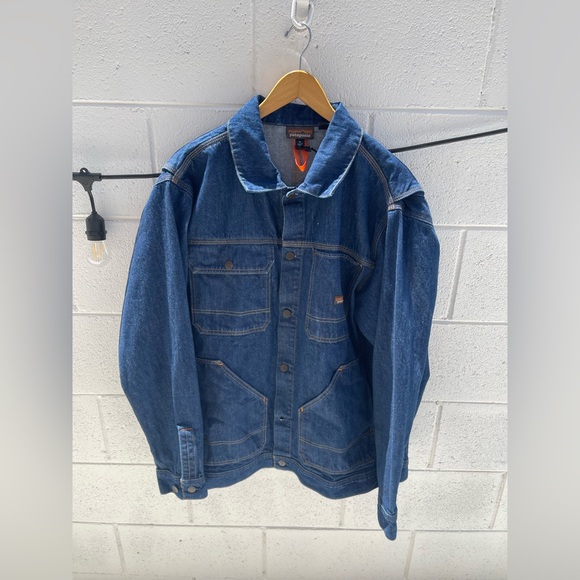 Patagonia Steel Forge Denim Jean Chore Work Jacket‎ Coat XL - Picture 1 of 7